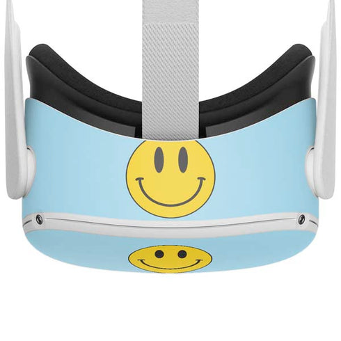 Blue Happy Face Oculus Quest 2 Skin